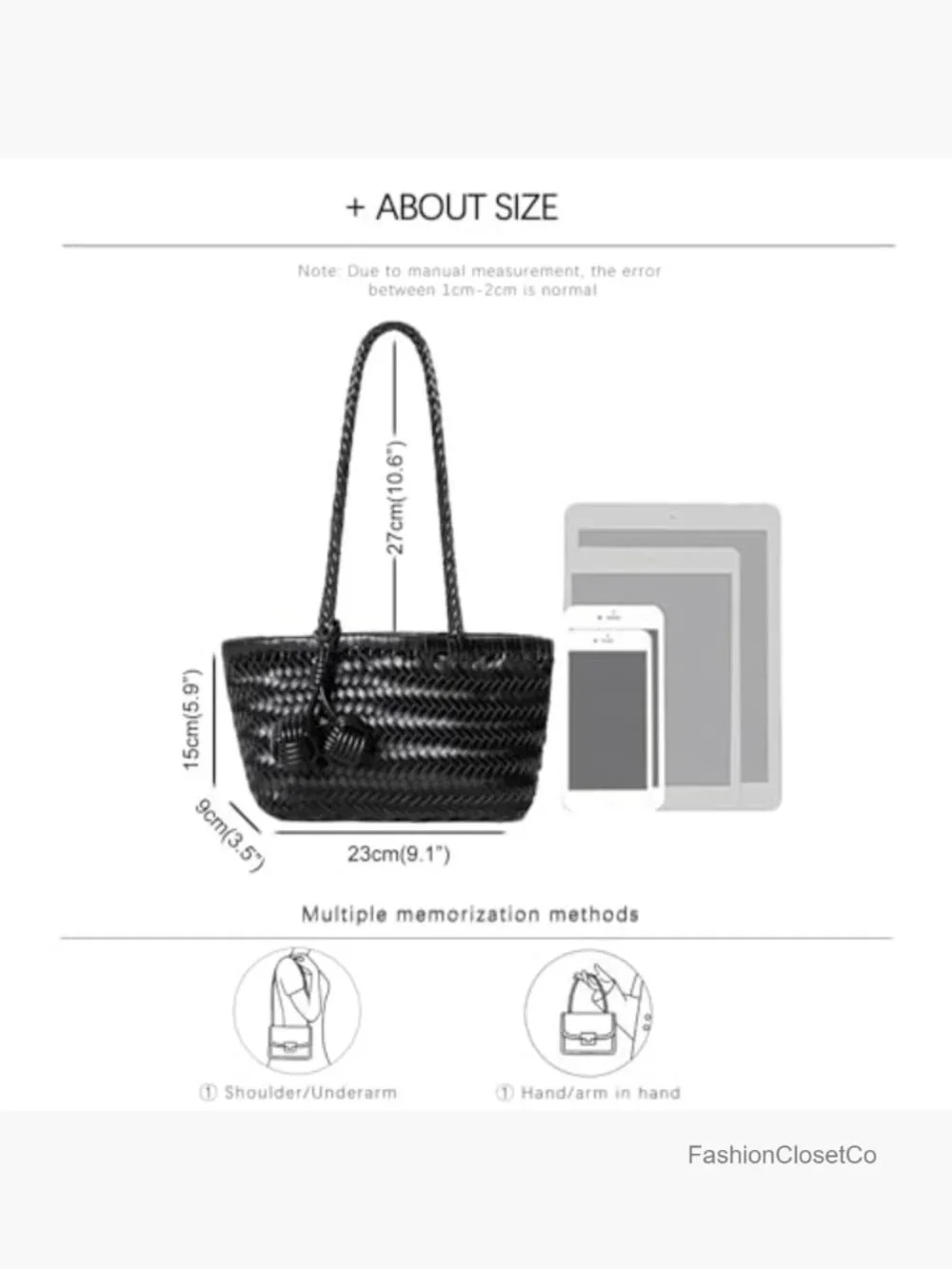 Woven Shoulder Bag Mini Hobo Purse Bucket Tote Small Underarm Handbag
